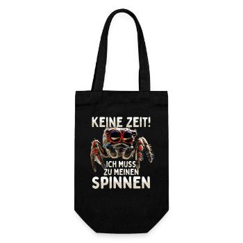 Spinne Vogelspinne Tarantel Muss Zu Meinen Spinnen - Geschenkbeutel für Flaschen - Schwarz - Vorne