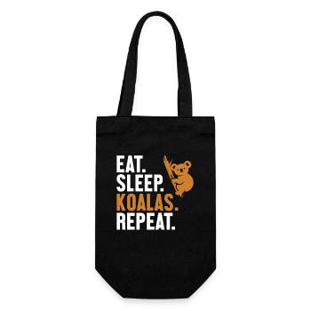 Eat Sleep Koalas Repeat Koalabear Eucalyptus - Gift Bag for Bottles - black - Front