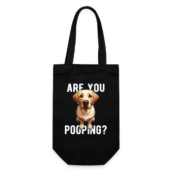 Faites-vous caca ? Drôle de chien labrador - Sac à bouteille - noir - Devant