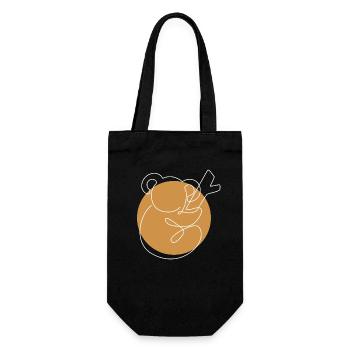 Lineart Koalabear Eucalyptus Phascolarctos - Gift Bag for Bottles - black - Front