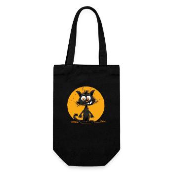 Lustige Cartoon-Katze - Geschenkbeutel für Flaschen - Schwarz - Vorne