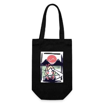 Japanisches Mädchen in Japan unter der roten Sonne - Geschenkbeutel für Flaschen - Schwarz - Vorne