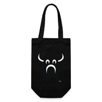 Viking Cartoon Face Helmet - Gift Bag for Bottles - black - Front