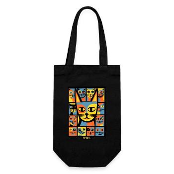 Coloré Pop Art Chaos chaton chats - Sac à bouteille - noir - Devant