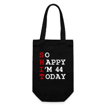 Birthday 44 Birthday Year Birth Funny - Gift Bag for Bottles - black - Front