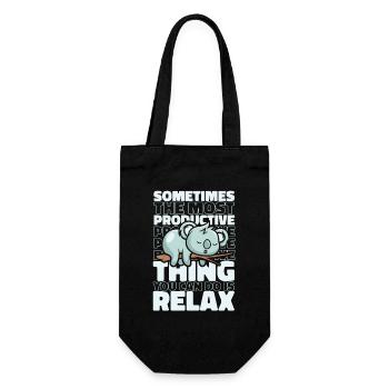 Most Productive Thing Is Relax Koalabear - Gift Bag for Bottles - black - Front