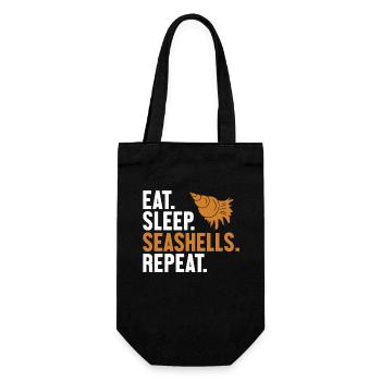 Eat Sleep Seashells Repeat Shell Hunter Seashell - Gift Bag for Bottles - black - Front