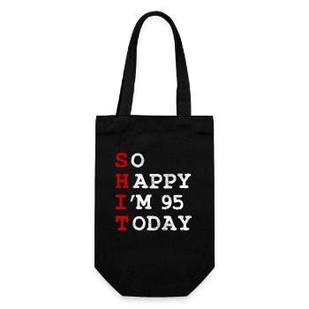 Anniversaire 95 Anniversaire Naissance Année Drôle - Sac à bouteille - noir - Devant