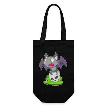 Chauve-souris Halloween crâne - Sac à bouteille - noir - Devant
