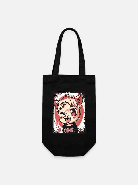 Coquin petit cochon d’enfants d’anime, Oink ! - Sac à bouteille - noir