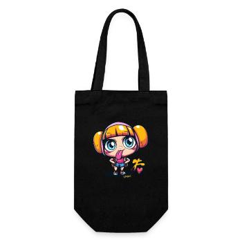 Illustration coquine de fille d’anime de dessin animé - Sac à bouteille - noir - Devant