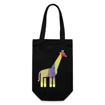 Giraffe - Geschenkbeutel für Flaschen - Schwarz - Vorne