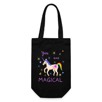 Licorne mignonne Licornes magiques Rainbow Girl - Sac à bouteille - noir - Devant