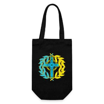 Crucifix cross crosses laurel wreath religion - Gift Bag for Bottles - black - Front