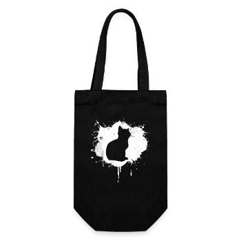 Cat Sketch - Gift Bag for Bottles - black - Front