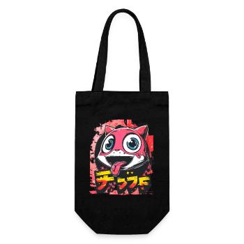 Graffiti Japanese Cute Naughty Anime Cat - Gift Bag for Bottles - black - Front