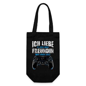 I love it when my girlfriend plays me - Gift Bag for Bottles - black - Front
