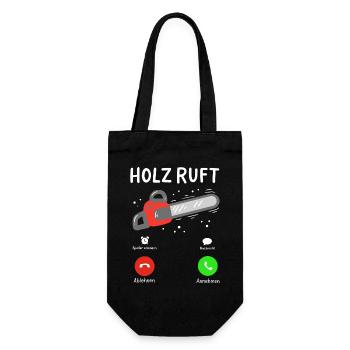 Holz Holzfäller - Geschenkbeutel für Flaschen - Schwarz - Vorne