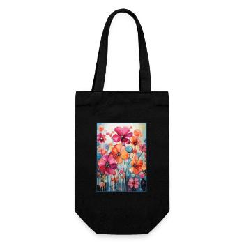 Colorful flowers on a flower meadow - Gift Bag for Bottles - black - Front
