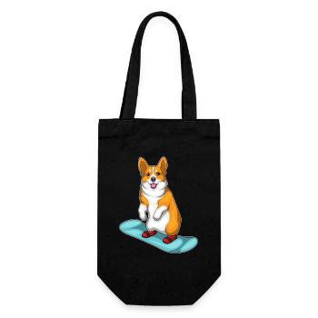 Corgi Snowboarder Snowboard - Sac à bouteille - noir - Devant