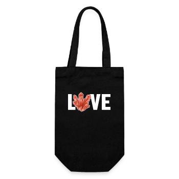 Love Geologist Rockhounding Mineral Collector - Gift Bag for Bottles - black - Front