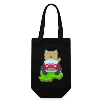 Katze Auto - Geschenkbeutel für Flaschen - Schwarz - Vorne