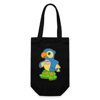 Parrot Cup of Coffee - Gift Bag for Bottles - black - Front