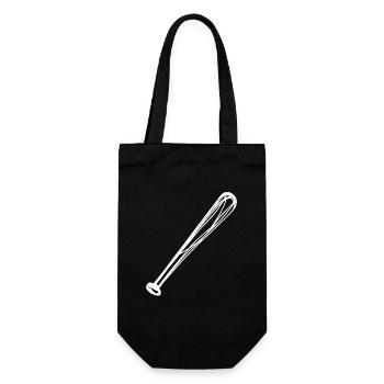 Baseballschläger Zeichnung - Geschenkbeutel für Flaschen - Schwarz - Vorne