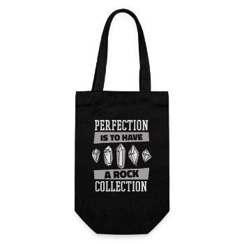 Perfection Is To Have A Rock Collection Mineral - Gift Bag for Bottles - black - Front