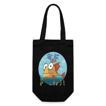 Confused Cartoon Fish (nani) - Geschenkbeutel für Flaschen - Schwarz - Vorne