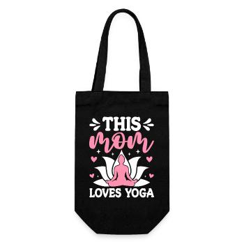 Diese Mutter liebt Yoga - Geschenkbeutel für Flaschen - Schwarz - Vorne