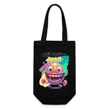 Dont Forget to Smile. Joy, happiness, positivity, - Gift Bag for Bottles - black - Front