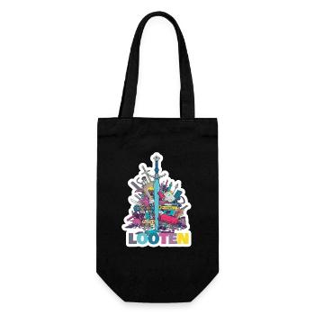 RPG Looting Leveling RPG Gamer Shirt - Gift Bag for Bottles - black - Front
