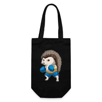 Igel Boxer Boxhandschuhe Boxen - Geschenkbeutel für Flaschen - Schwarz - Vorne