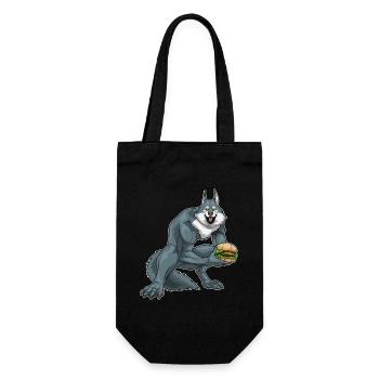 Werwolf Halloween Cheeseburger - Geschenkbeutel für Flaschen - Schwarz - Vorne