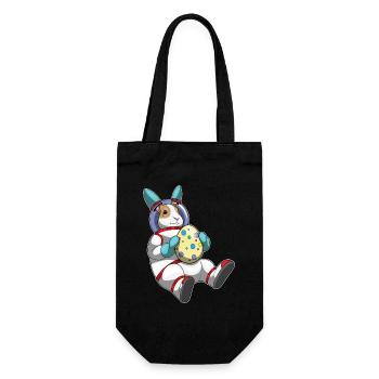 Hase Ostern Astronaut - Geschenkbeutel für Flaschen - Schwarz - Vorne