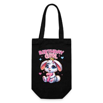 Anniversaire Fille, Anniversaire Enfants, 7 Ans, Fille - Sac à bouteille - noir - Devant
