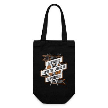 LARP Harder Better Faster Stronger LARPing Armor - Gift Bag for Bottles - black - Front