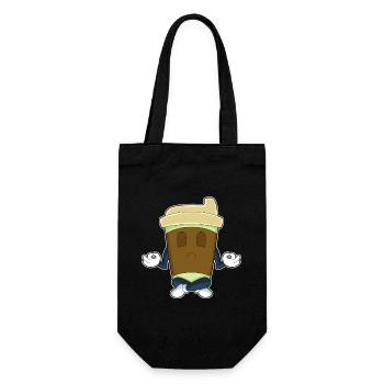 Coffee Yoga Fitness Meditation - Gift Bag for Bottles - black - Front