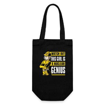 This Girl Is A Nuclear Genuis Energy Nuclear - Gift Bag for Bottles - black - Front
