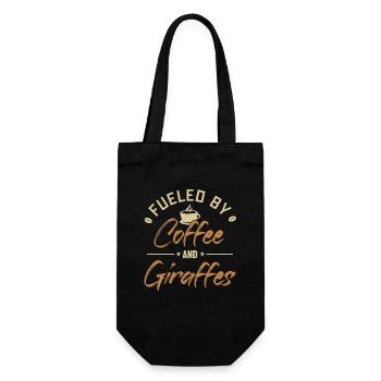 Angetrieben von Kaffee und Giraffen Afrikanische Giraffidae - Geschenkbeutel für Flaschen - Schwarz - Vorne