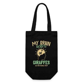 Mein Gehirn besteht zu 95% aus Giraffen, Nubiern, Afrikanern - Geschenkbeutel für Flaschen - Schwarz - Vorne