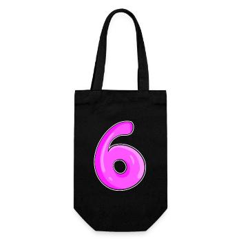 Number 6 Number - Gift Bag for Bottles - black - Front