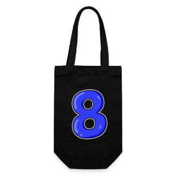 Number 8 Number Eight Motif Blue - Gift Bag for Bottles - black - Front