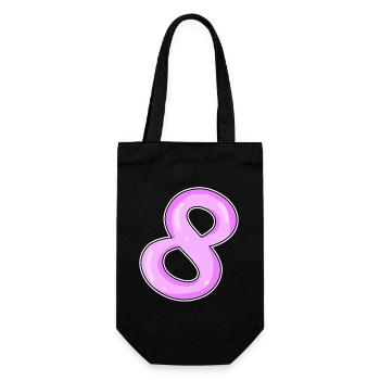 Number 8 Number Eight Motif Pink - Gift Bag for Bottles - black - Front