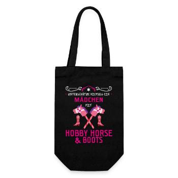 Hobby Horse Steckenpferd Horsing - Geschenkbeutel für Flaschen - Schwarz - Vorne