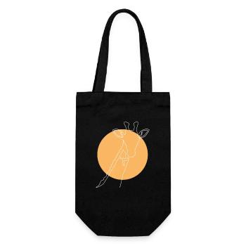 Lineart Giraffidae Nubian African Giraffe Friend - Gift Bag for Bottles - black - Front