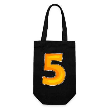 Number 5 Number - Gift Bag for Bottles - black - Front