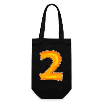 Two - 2 - Number Number - Gift Bag for Bottles - black - Front