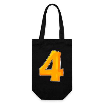 Number Number 4 - Gift Bag for Bottles - black - Front